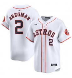 Men Houston Astros 2 Alex Bregman White 2024 Home Limited Stitched Baseball Jersey Men Houston Astros 2 Alex Bregman White 2024 Home Limited Stitched Baseball Jersey