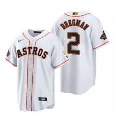 Men Houston Astros 2 Alex Bregman White Gold 2022 World Series Champions Stitched Baseball Jersey Men Houston Astros 2 Alex Bregman White Gold 2022 World Series Champions Stitched Baseball Jersey