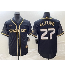 Men Houston Astros 27 Jose Altuve Black City Connect Cool Base Stitched Baseball Jersey Men Houston Astros 27 Jose Altuve Black City Connect Cool Base Stitched Baseball Jersey