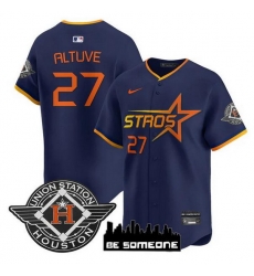 Men Houston Astros 27 Jose Altuve Navy 2025 City Connect Limited Stitched Baseball Jersey Men Houston Astros 27 Jose Altuve Navy 2025 City Connect Limited Stitched Baseball Jersey