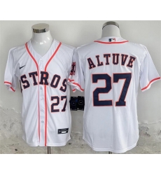 Men Houston Astros 27 Jose Altuve White 2024 Home Stitched Baseball Jersey Men Houston Astros 27 Jose Altuve White 2024 Home Stitched Baseball Jersey
