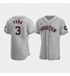 Men Houston Astros 3 Jeremy Pena Gray Flex Base Stitched Jersey Men Houston Astros 3 Jeremy Pena Gray Flex Base Stitched Jersey