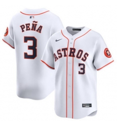 Men Houston Astros 3 Jeremy Pena White 2024 Home Limited Stitched Baseball Jersey Men Houston Astros 3 Jeremy Pena White 2024 Home Limited Stitched Baseball Jersey
