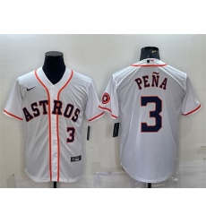 Men Houston Astros 3 Jeremy Pena White With Patch Cool Base Stitched Jersey_1 Men Houston Astros 3 Jeremy Pena White With Patch Cool Base Stitched Jersey_1