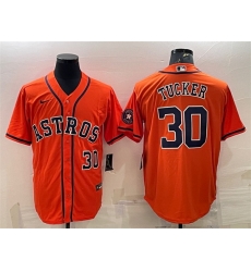 Men Houston Astros 30 Kyle Tucker Orange With Patch Cool Base Stitched Jersey Men Houston Astros 30 Kyle Tucker Orange With Patch Cool Base Stitched Jersey