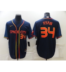 Men Houston Astros 34 Nolan Ryan 2022 Navy City Connect Cool Base Stitched Jerse Men Houston Astros 34 Nolan Ryan 2022 Navy City Connect Cool Base Stitched Jerse
