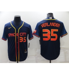 Men Houston Astros 35 Justin Verlander 2022 Navy City Connect Cool Base Stitched Jerse Men Houston Astros 35 Justin Verlander 2022 Navy City Connect Cool Base Stitched Jerse