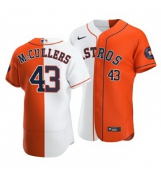 Men Houston Astros 43 Lance McCullers Split White Orange Two Tone Jersey Men Houston Astros 43 Lance McCullers Split White Orange Two Tone Jersey