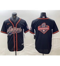 Men Houston Astros Black Team Big Logo With Patch Cool Base Stitched Baseball Jersey Men Houston Astros Black Team Big Logo With Patch Cool Base Stitched Baseball Jersey