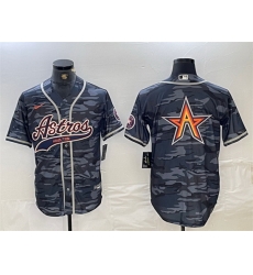 Men Houston Astros Gray Camo Team Big Logo With Patch Cool Base Stitched Baseball Jersey Men Houston Astros Gray Camo Team Big Logo With Patch Cool Base Stitched Baseball Jersey