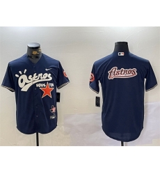 Men Houston Astros Navy Team Big Logo Cactus Jack Style Vapor Premier Limited Stitched Baseball Jersey 2 Men Houston Astros Navy Team Big Logo Cactus Jack Style Vapor Premier Limited Stitched Baseball Jersey 2