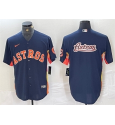 Men Houston Astros Navy Team Big Logo With Patch Cool Base Stitched Baseball Jersey 1 Men Houston Astros Navy Team Big Logo With Patch Cool Base Stitched Baseball Jersey 1