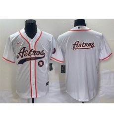 Men Houston Astros White Team Big Logo With Patch Cool Base Stitched Baseball Jerseys Men Houston Astros White Team Big Logo With Patch Cool Base Stitched Baseball Jerseys