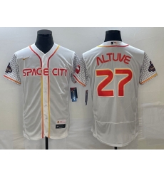Men's Houston Astros #27 Jose Altuve Number White 2023 City Connect Flex Base Stitched Jersey Men's Houston Astros #27 Jose Altuve Number White 2023 City Connect Flex Base Stitched Jersey