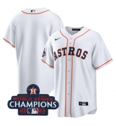 Men's Houston Astros Blank White 2022 World Series Champions Home Stitched Baseball Jersey Men's Houston Astros Blank White 2022 World Series Champions Home Stitched Baseball Jersey