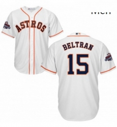 Mens Majestic Houston Astros 15 Carlos Beltran Replica White Home 2017 World Series Champions Cool Base MLB Jersey Mens Majestic Houston Astros 15 Carlos Beltran Replica White Home 2017 World Series Champions Cool Base MLB Jersey