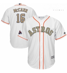 Mens Majestic Houston Astros 16 Brian McCann Replica White 2018 Gold Program Cool Base MLB Jersey Mens Majestic Houston Astros 16 Brian McCann Replica White 2018 Gold Program Cool Base MLB Jersey