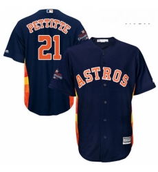 Mens Majestic Houston Astros 21 Andy Pettitte Replica Navy Blue Alternate 2017 World Series Champions Cool Base MLB Jersey Mens Majestic Houston Astros 21 Andy Pettitte Replica Navy Blue Alternate 2017 World Series Champions Cool Base MLB Jersey