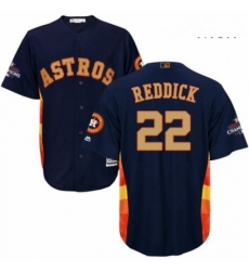 Mens Majestic Houston Astros 22 Josh Reddick Replica Navy Blue Alternate 2018 Gold Program Cool Base MLB Jersey Mens Majestic Houston Astros 22 Josh Reddick Replica Navy Blue Alternate 2018 Gold Program Cool Base MLB Jersey