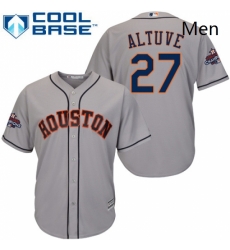 Mens Majestic Houston Astros 27 Jose Altuve Replica Grey Road 2017 World Series Champions Cool Base MLB Jersey Mens Majestic Houston Astros 27 Jose Altuve Replica Grey Road 2017 World Series Champions Cool Base MLB Jersey