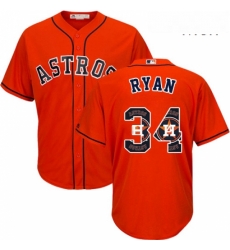 Mens Majestic Houston Astros 34 Nolan Ryan Authentic Orange Team Logo Fashion Cool Base MLB Jersey Mens Majestic Houston Astros 34 Nolan Ryan Authentic Orange Team Logo Fashion Cool Base MLB Jersey
