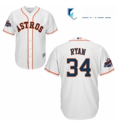 Mens Majestic Houston Astros 34 Nolan Ryan Replica White Home 2017 World Series Champions Cool Base MLB Jersey Mens Majestic Houston Astros 34 Nolan Ryan Replica White Home 2017 World Series Champions Cool Base MLB Jersey