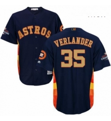 Mens Majestic Houston Astros 35 Justin Verlander Replica Navy Blue Alternate 2018 Gold Program Cool Base MLB Jersey Mens Majestic Houston Astros 35 Justin Verlander Replica Navy Blue Alternate 2018 Gold Program Cool Base MLB Jersey