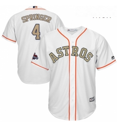 Mens Majestic Houston Astros 4 George Springer Replica White 2018 Gold Program Cool Base MLB Jersey Mens Majestic Houston Astros 4 George Springer Replica White 2018 Gold Program Cool Base MLB Jersey