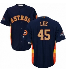 Mens Majestic Houston Astros 45 Carlos Lee Replica Navy Blue Alternate 2018 Gold Program Cool Base MLB Jersey Mens Majestic Houston Astros 45 Carlos Lee Replica Navy Blue Alternate 2018 Gold Program Cool Base MLB Jersey