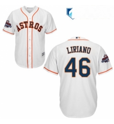 Mens Majestic Houston Astros 46 Francisco Liriano Replica White Home 2017 World Series Champions Cool Base MLB Jersey Mens Majestic Houston Astros 46 Francisco Liriano Replica White Home 2017 World Series Champions Cool Base MLB Jersey
