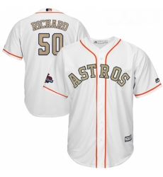 Mens Majestic Houston Astros 50 JR Richard Replica White 2018 Gold Program Cool Base MLB Jersey Mens Majestic Houston Astros 50 JR Richard Replica White 2018 Gold Program Cool Base MLB Jersey