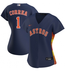 Houston Astros 1 Carlos Correa Nike Women Alternate 2020 MLB Player Jersey Navy Houston Astros 1 Carlos Correa Nike Women Alternate 2020 MLB Player Jersey Navy