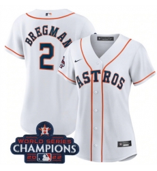 Women Houston Astros 2 Alex Bregman White 2022 World Series Champions Cool Base Stitched Baseball Jersey Women Houston Astros 2 Alex Bregman White 2022 World Series Champions Cool Base Stitched Baseball Jersey