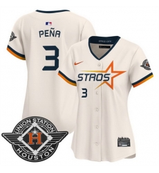 Women Houston Astros 3 Jeremy Pena Cream 2025 City Connect Limited Stitched Baseball Jersey Women Houston Astros 3 Jeremy Pena Cream 2025 City Connect Limited Stitched Baseball Jersey
