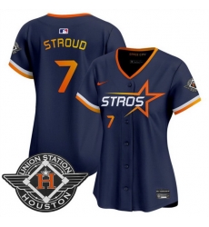 Women Houston Astros 7 C J Stroud Navy 2025 City Connect Limited Stitched Baseball Jersey Women Houston Astros 7 C J Stroud Navy 2025 City Connect Limited Stitched Baseball Jersey