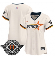 Women Houston Astros Blank Cream 2025 City Connect Limited Stitched Baseball Jersey Women Houston Astros Blank Cream 2025 City Connect Limited Stitched Baseball Jersey