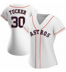 Women Houston Astros Kyle Tucker #30 White Cool Base Stitched Jersey Women Houston Astros Kyle Tucker #30 White Cool Base Stitched Jersey