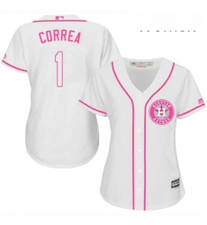 Womens Majestic Houston Astros 1 Carlos Correa Replica White Fashion Cool Base MLB Jersey Womens Majestic Houston Astros 1 Carlos Correa Replica White Fashion Cool Base MLB Jersey
