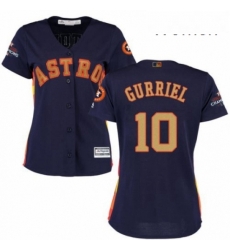 Womens Majestic Houston Astros 10 Yuli Gurriel Authentic Navy Blue Alternate 2018 Gold Program Cool Base MLB Jersey Womens Majestic Houston Astros 10 Yuli Gurriel Authentic Navy Blue Alternate 2018 Gold Program Cool Base MLB Jersey