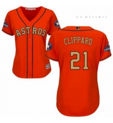 Womens Majestic Houston Astros 21 Andy Pettitte Authentic Orange Alternate 2018 Gold Program Cool Base MLB Jersey Womens Majestic Houston Astros 21 Andy Pettitte Authentic Orange Alternate 2018 Gold Program Cool Base MLB Jersey