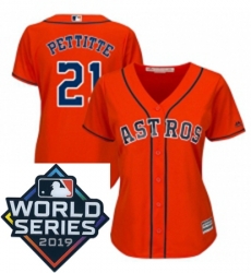 Womens Majestic Houston Astros 21 Andy Pettitte Orange Alternate Cool Base Sitched 2019 World Series Patch Jersey Womens Majestic Houston Astros 21 Andy Pettitte Orange Alternate Cool Base Sitched 2019 World Series Patch Jersey
