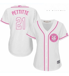 Womens Majestic Houston Astros 21 Andy Pettitte Replica White Fashion Cool Base MLB Jersey Womens Majestic Houston Astros 21 Andy Pettitte Replica White Fashion Cool Base MLB Jersey