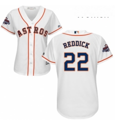 Womens Majestic Houston Astros 22 Josh Reddick Replica White Home 2017 World Series Champions Cool Base MLB Jersey Womens Majestic Houston Astros 22 Josh Reddick Replica White Home 2017 World Series Champions Cool Base MLB Jersey