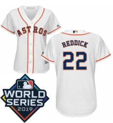 Womens Majestic Houston Astros 22 Josh Reddick White Home Cool Base Sitched 2019 World Series Patch Jersey Womens Majestic Houston Astros 22 Josh Reddick White Home Cool Base Sitched 2019 World Series Patch Jersey