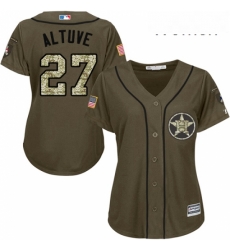 Womens Majestic Houston Astros 27 Jose Altuve Authentic Green Salute to Service MLB Jersey Womens Majestic Houston Astros 27 Jose Altuve Authentic Green Salute to Service MLB Jersey