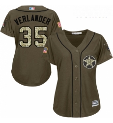 Womens Majestic Houston Astros 35 Justin Verlander Authentic Green Salute to Service MLB Jersey Womens Majestic Houston Astros 35 Justin Verlander Authentic Green Salute to Service MLB Jersey