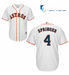 Womens Majestic Houston Astros 4 George Springer Replica White Home Cool Base MLB Jersey Womens Majestic Houston Astros 4 George Springer Replica White Home Cool Base MLB Jersey