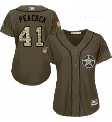 Womens Majestic Houston Astros 41 Brad Peacock Authentic Green Salute to Service MLB Jersey Womens Majestic Houston Astros 41 Brad Peacock Authentic Green Salute to Service MLB Jersey