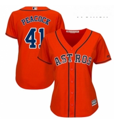 Womens Majestic Houston Astros 41 Brad Peacock Replica Orange Alternate Cool Base MLB Jersey Womens Majestic Houston Astros 41 Brad Peacock Replica Orange Alternate Cool Base MLB Jersey