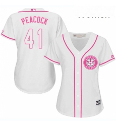 Womens Majestic Houston Astros 41 Brad Peacock Replica White Fashion Cool Base MLB Jersey Womens Majestic Houston Astros 41 Brad Peacock Replica White Fashion Cool Base MLB Jersey